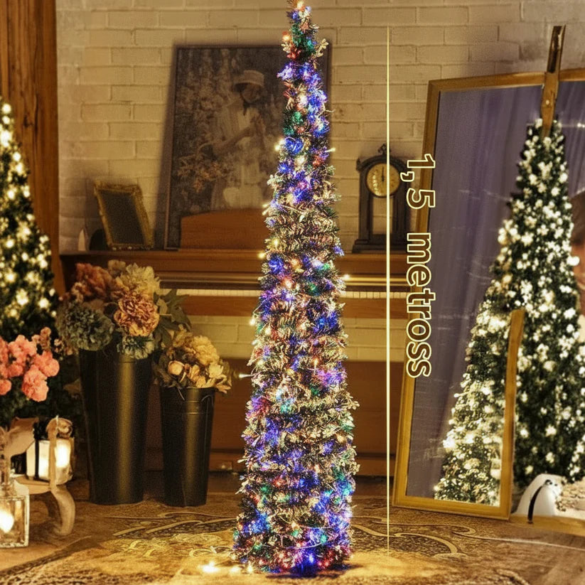 ✨NUEVO ARBOL DE NAVIDAD PLEGABLE + EXTENSION NAVIDEÑA DE 200 BOMBILLOS MULTICOLOR.✨
